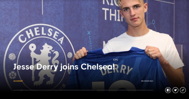 官方：切爾西簽下水晶宮18歲邊鋒杰西-德里，合同至2029年