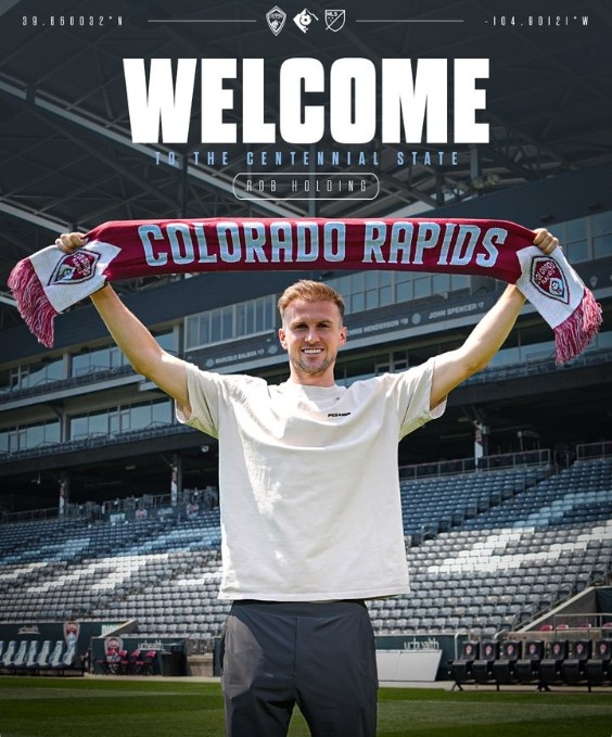 科羅拉多急流官方：29歲阿森納舊將霍爾丁自由身加盟，簽約18個(gè)月