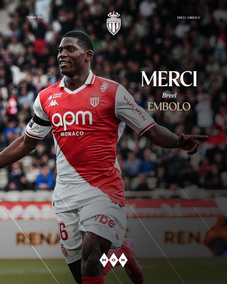 據悉轉會(huì )費1300萬(wàn)歐！摩納哥官方：28歲瑞士前鋒恩博洛加盟雷恩