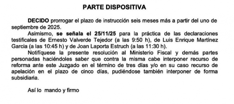 內格雷拉案調查延長(cháng)6個(gè)月，巴爾韋德、恩里克、拉波爾塔將出庭