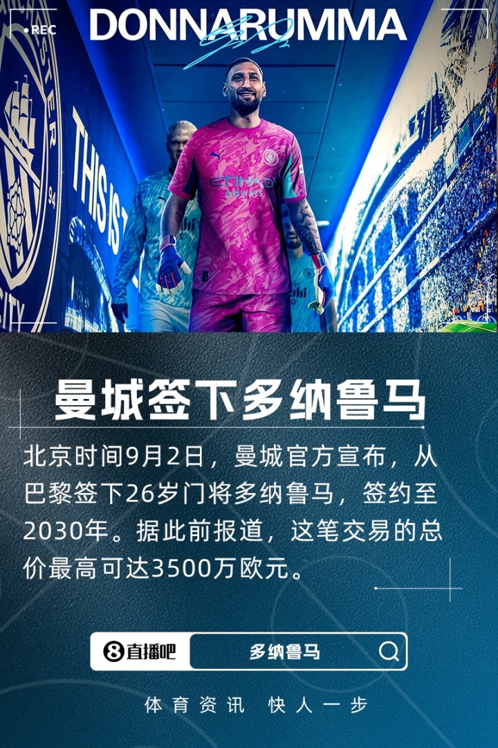 喬-哈特：多納魯馬腳下技術(shù)很好，他是瓜迪奧拉想要的世界級門(mén)將