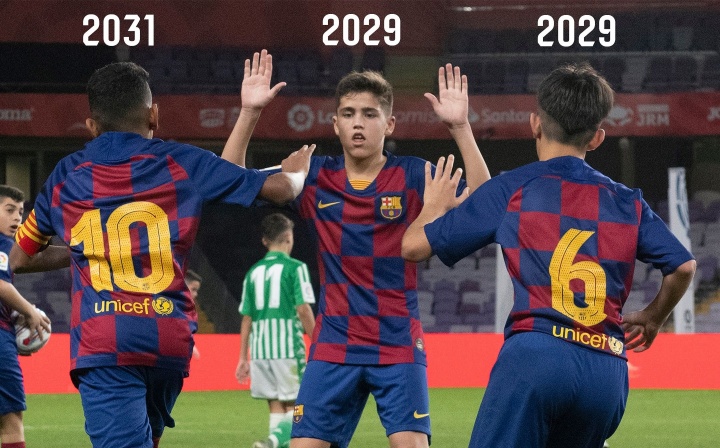 紅藍未來(lái)！拉瑪西亞18歲三杰：亞馬爾2031，庫巴西+伯納爾2029